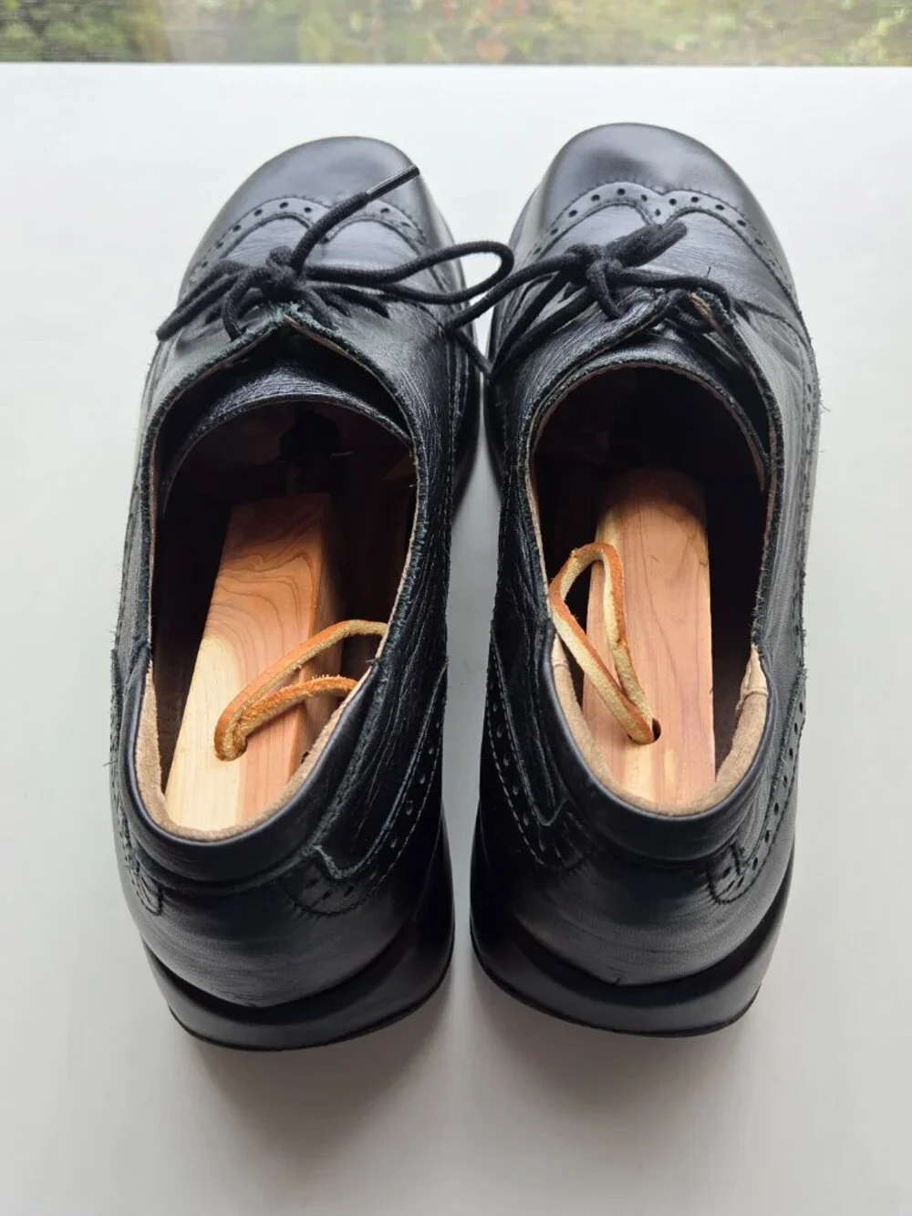 Dromedaris Hornbill Leather Comfort Lace Up Oxfords Size EU 42 Black Wingtip